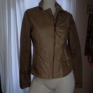 Lucky Brand lamb's leather cotton linen‎ jacket S